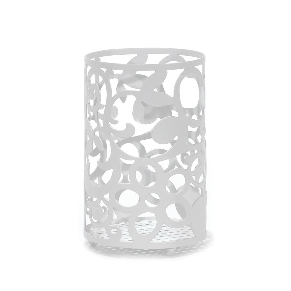 PORTAUTENSILI DA CUCINA IN METALLO BIANCO DESIGN TRAFORATO DECORATIVO