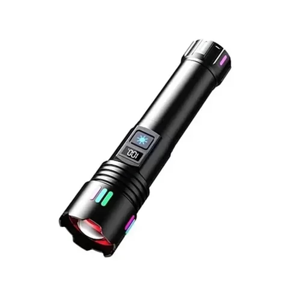TORCIA LED RICARICABILE PORTATILE IMPERMEABILE ZOOM TELESCOPICO P45