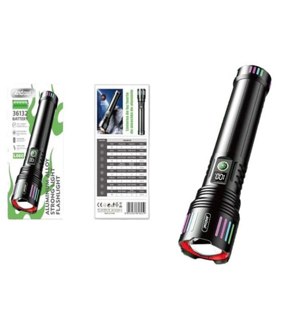 TORCIA LUCE POTENTE LED ELETTRICA PORTATILE RICARICABILE ZOOM L660