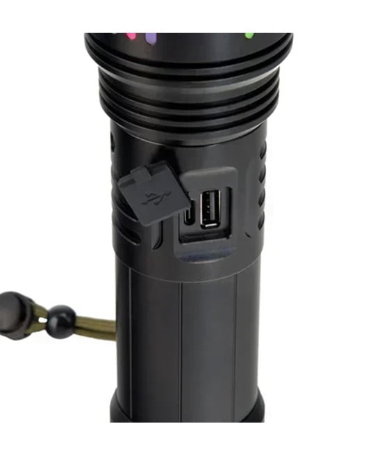 TORCIA LUCE POTENTE LED ELETTRICA PORTATILE RICARICABILE ZOOM L660