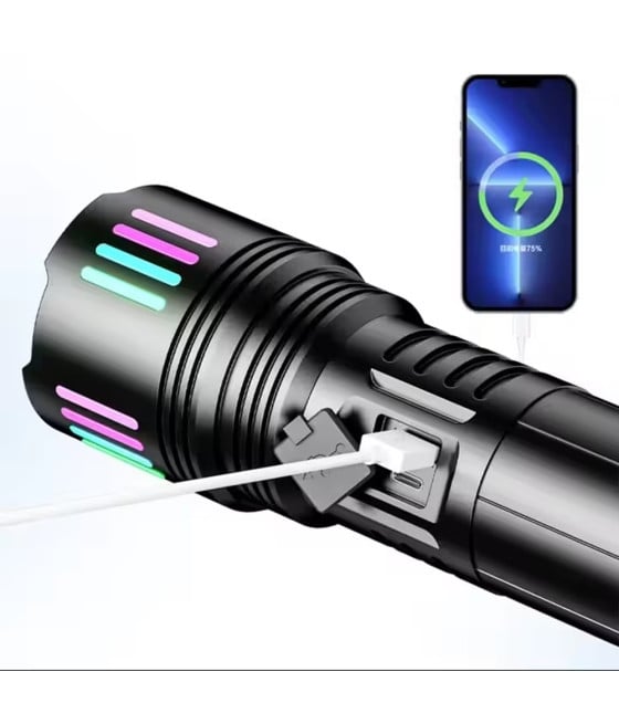 TORCIA LUCE POTENTE LED ELETTRICA PORTATILE RICARICABILE ZOOM L660