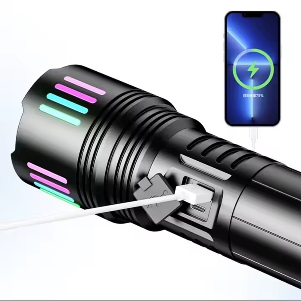 TORCIA LUCE POTENTE LED ELETTRICA PORTATILE RICARICABILE ZOOM L660