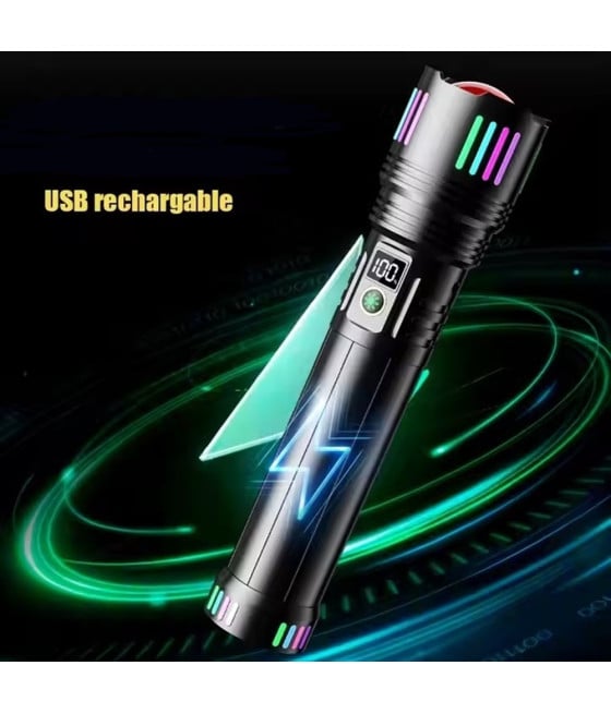 TORCIA LUCE POTENTE LED ELETTRICA PORTATILE RICARICABILE ZOOM L660