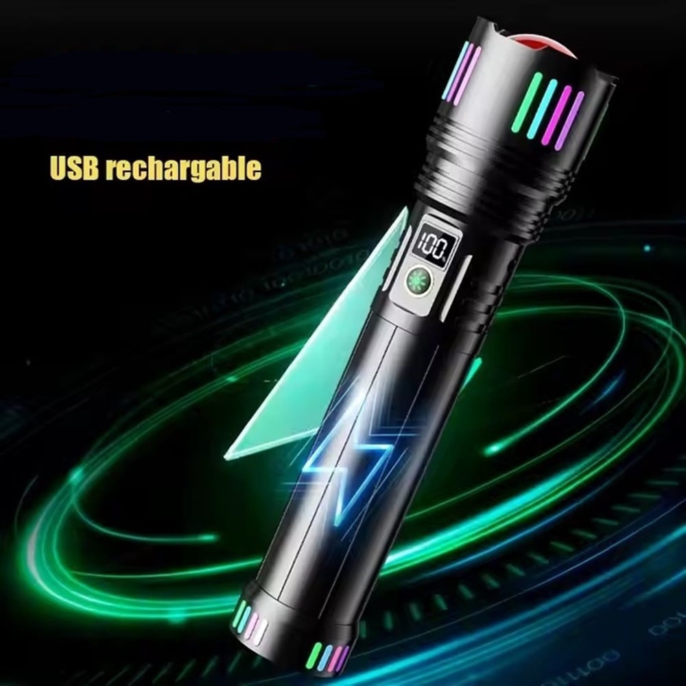TORCIA LUCE POTENTE LED ELETTRICA PORTATILE RICARICABILE ZOOM L660
