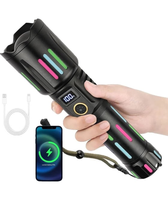 TORCIA LED IN LEGA ALLUMINIO AD ALTA LUMINOSITÀ RICARICABILE ZOOM L550