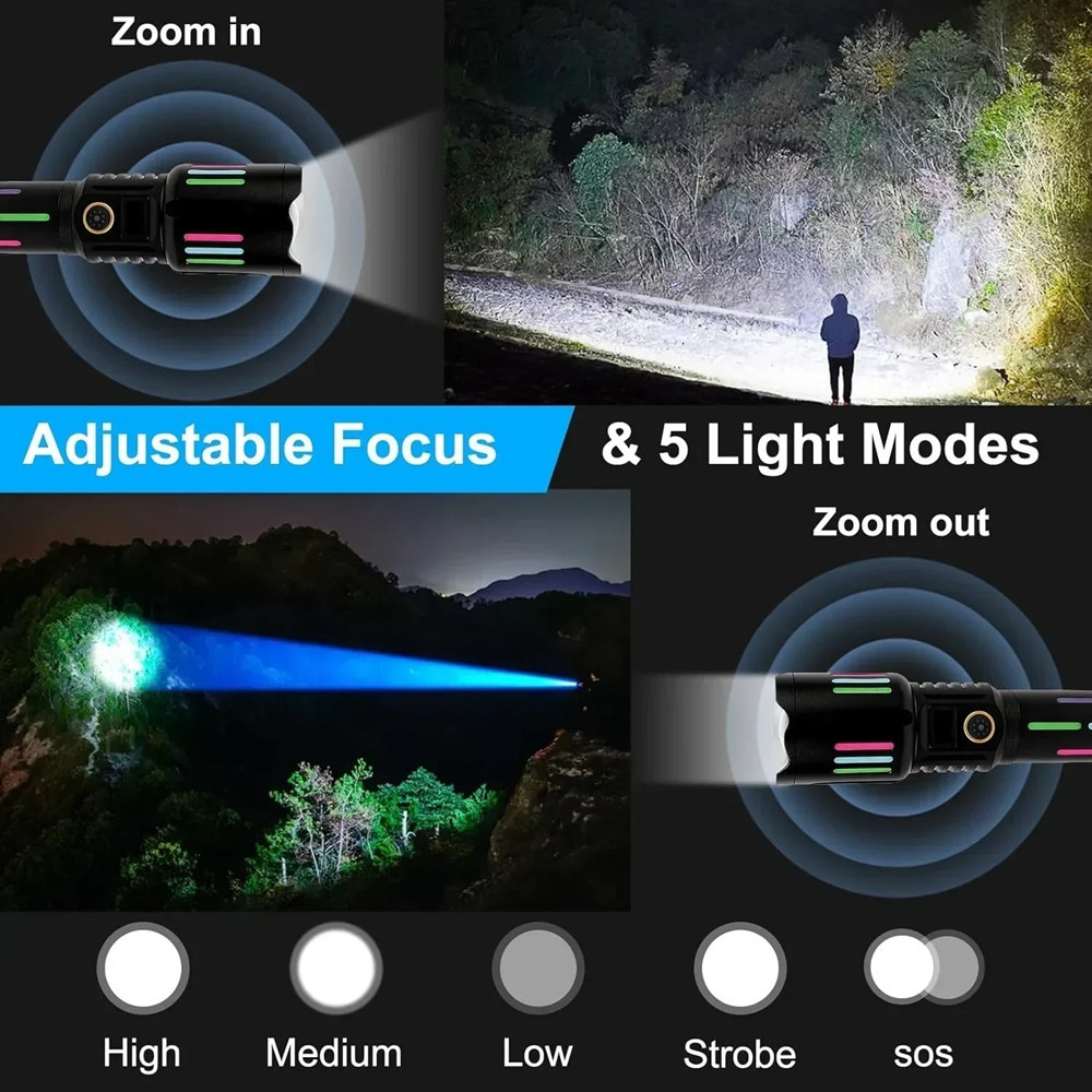 TORCIA LED IN LEGA ALLUMINIO AD ALTA LUMINOSITÀ RICARICABILE ZOOM L550