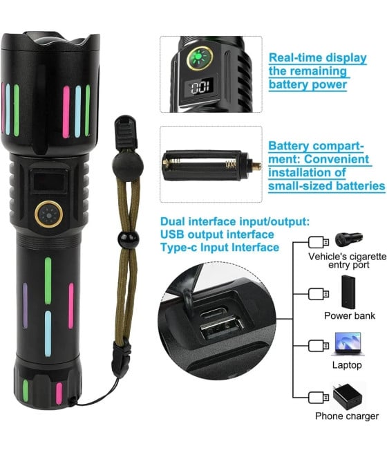 TORCIA LED IN LEGA ALLUMINIO AD ALTA LUMINOSITÀ RICARICABILE ZOOM L550