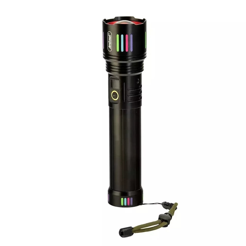 TORCIA LED RICARICABILE PORTATILE CON STOPPINO LASER BIANCO Q-ST69