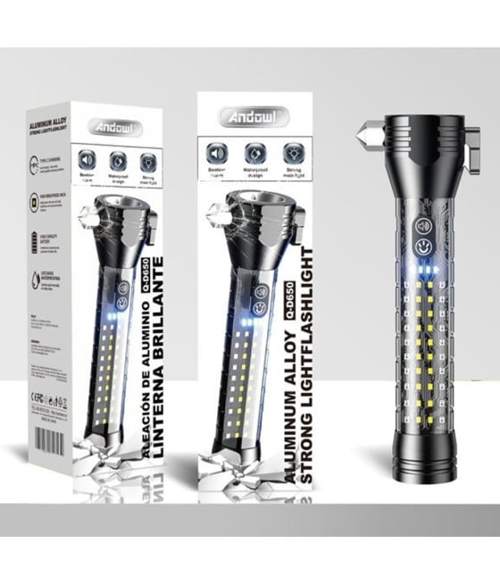 TORCIA ELETTRICA RICARICABILE MULTIUSO A LED Q-D650 EMERGENZA MARTELLO