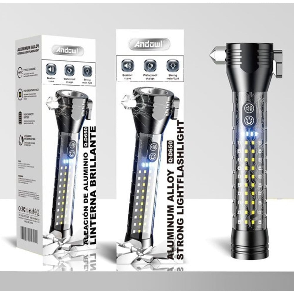 TORCIA ELETTRICA RICARICABILE MULTIUSO A LED Q-D650 EMERGENZA MARTELLO