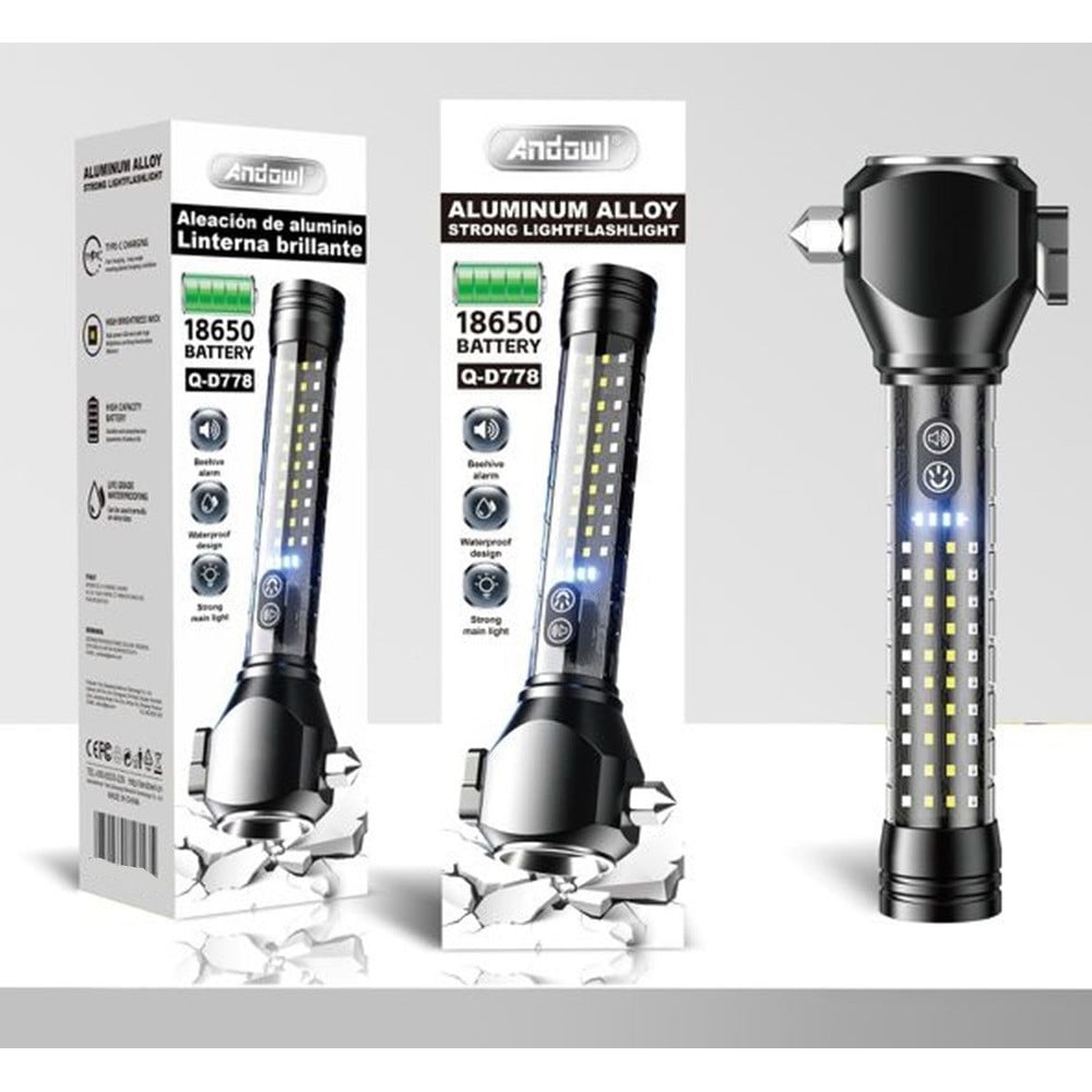 TORCIA ELETTRICA MULTIUTENSILE A LED RICARICABILE PORTATILE Q-D778