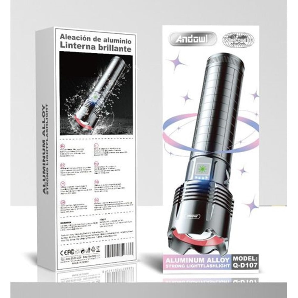 TORCIA PORTATILE LED RICARICABILE ALTA LUMINOSITÀ IMPERMEABILE Q-D107