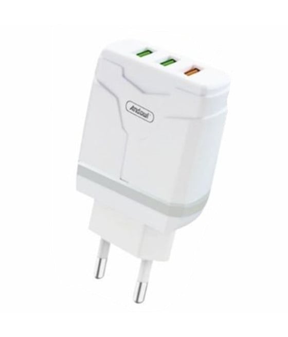 CARICABATTERIE RICARICA RAPIDA 3 USB 20W PD QC 4.0/3.0 5.1A Q-CD410