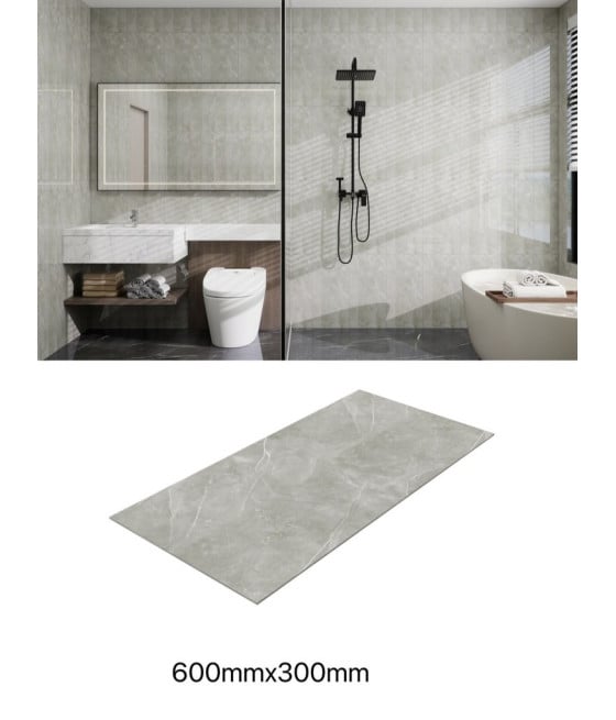 Pannello effetto marmo grigio 600x300 mm rivestimento parete bagno