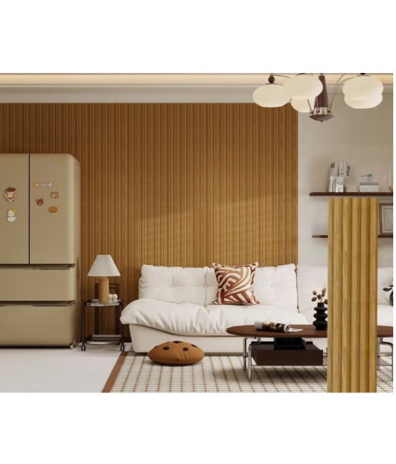 Pannello decorativo 3D effetto legno dorato 167x290 cm parete design