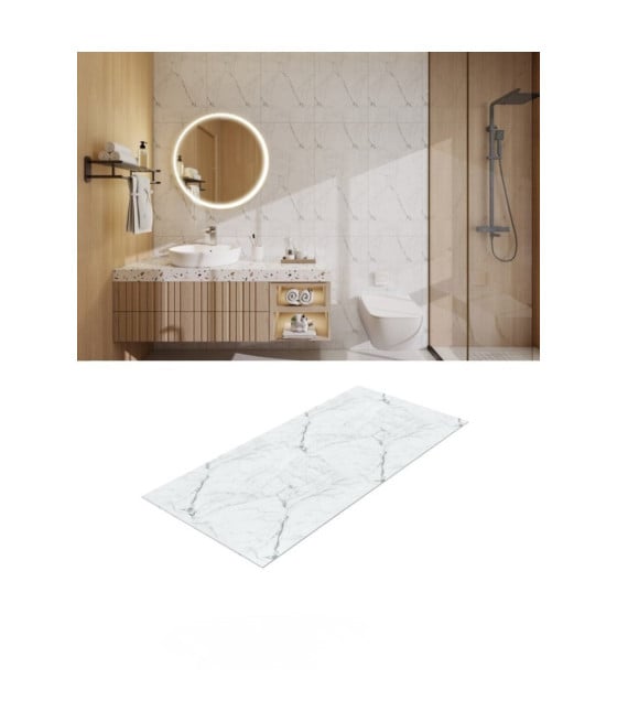Pannello effetto marmo bianco 900x450 mm rivestimento bagno