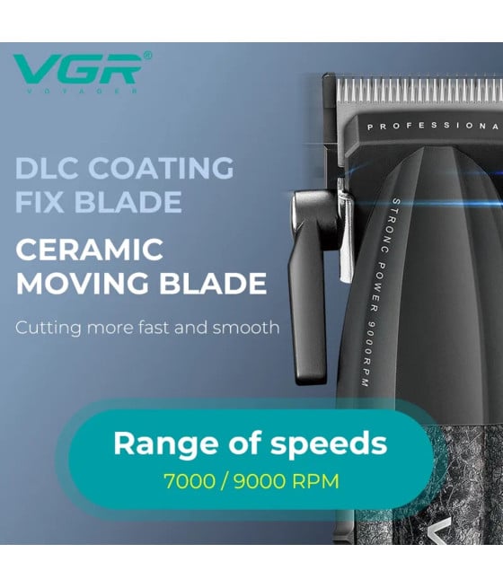 Tagliacapelli Professionale VGR V-640 S2 | Rasoio Professionale e Trimmer Barber