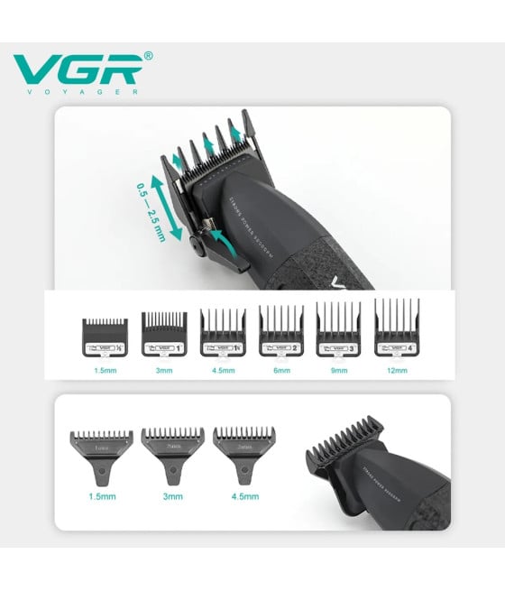 Tagliacapelli Professionale VGR V-640 S2 | Rasoio Professionale e Trimmer Barber