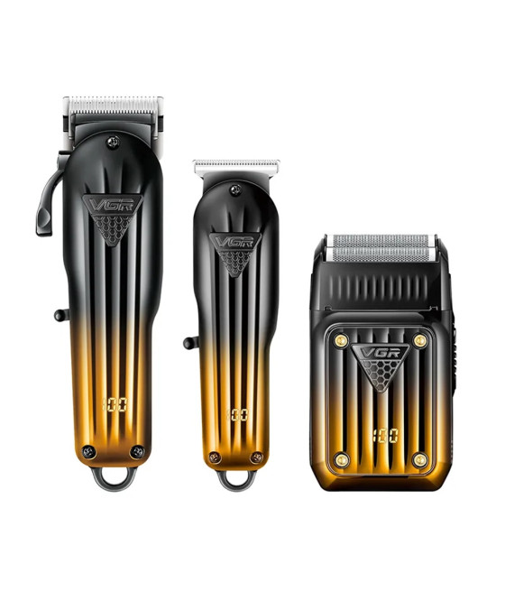 VGR V-644 Tagliacapelli Professionale Trimmer Barber Rasoio Kit 3in1