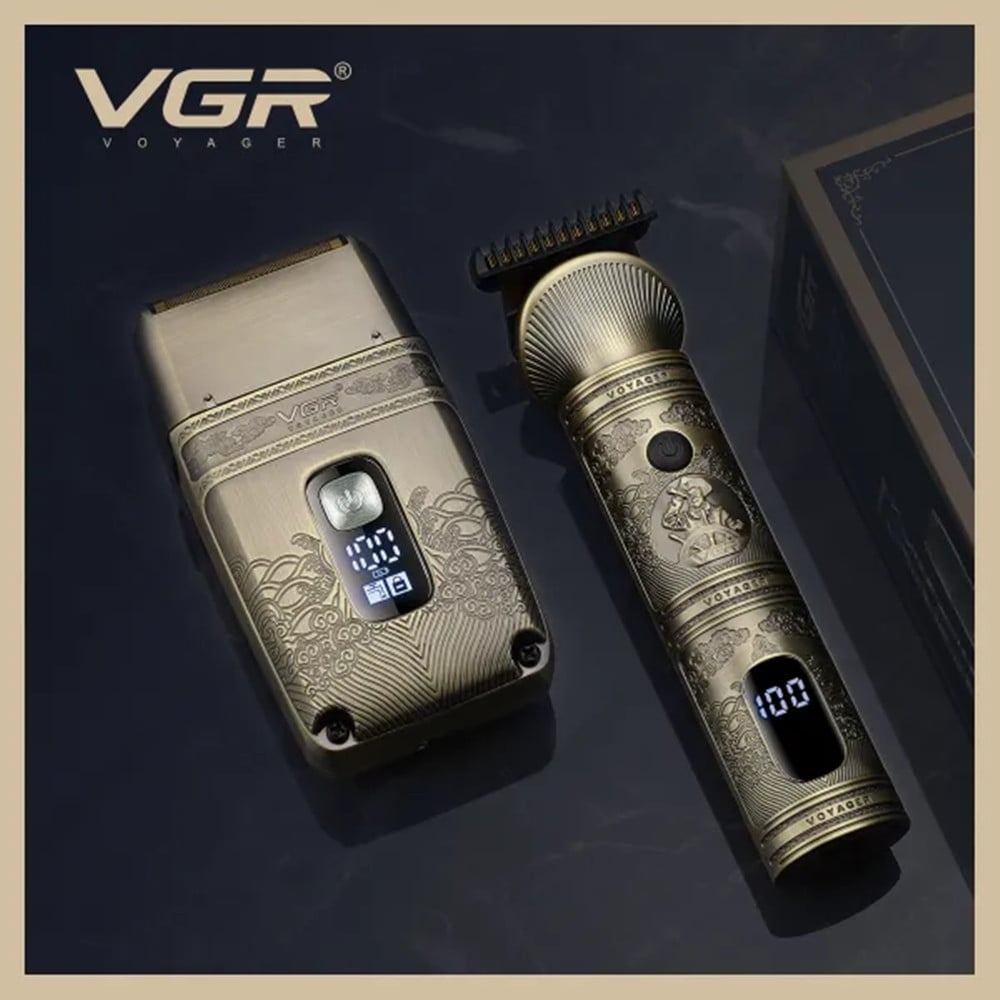 VGR V-649 Tagliacapelli Professionale + Rasoio Trimmer Barber