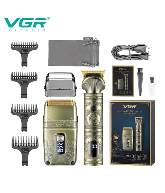 VGR V-649 Tagliacapelli Professionale + Rasoio Trimmer Barber
