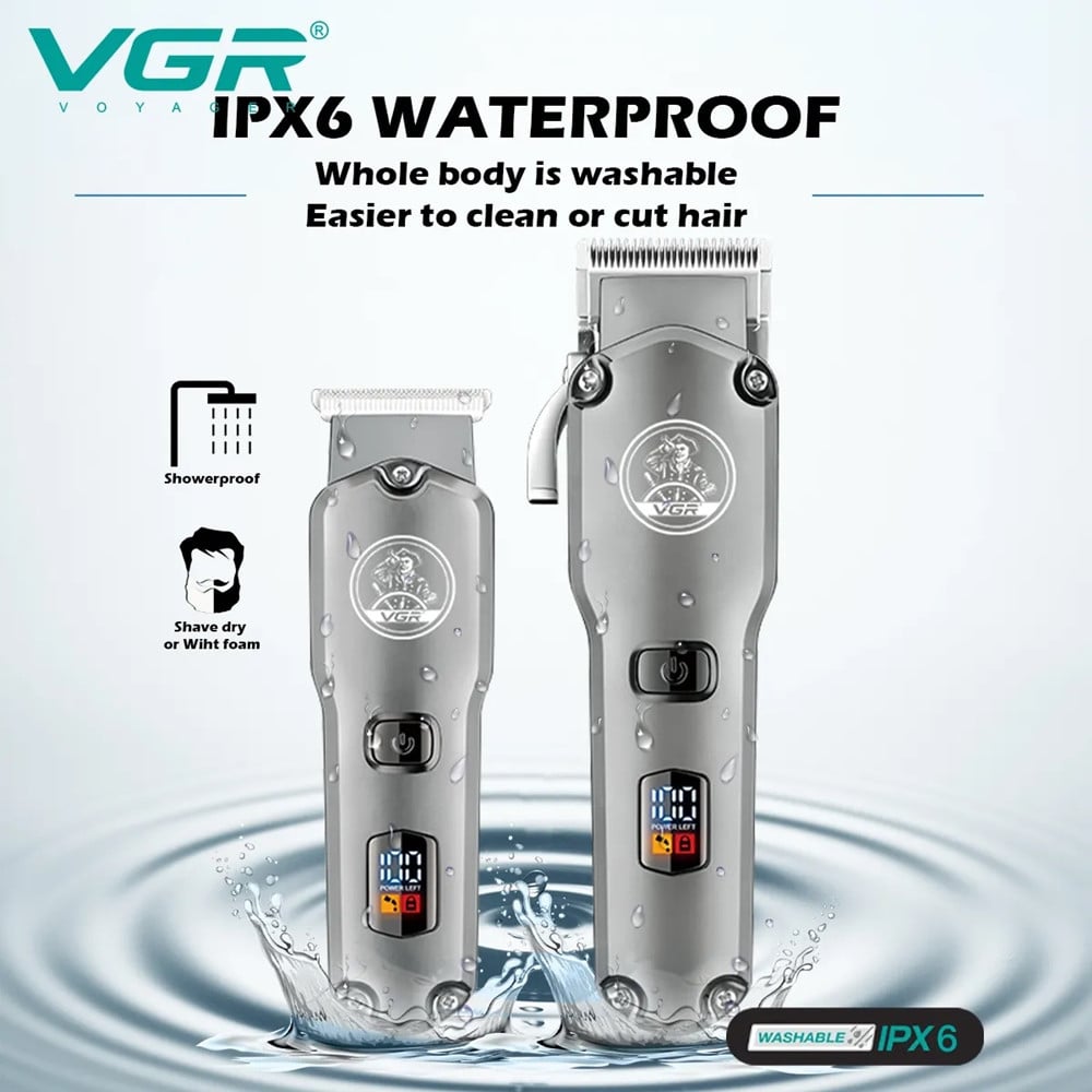 VGR V-675 Tagliacapelli Professionale + Trimmer Barber 2in1