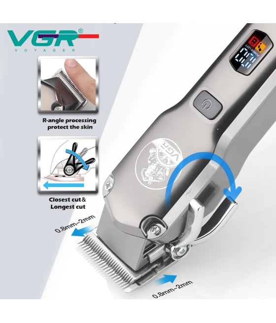 VGR V-675 Tagliacapelli Professionale + Trimmer Barber 2in1