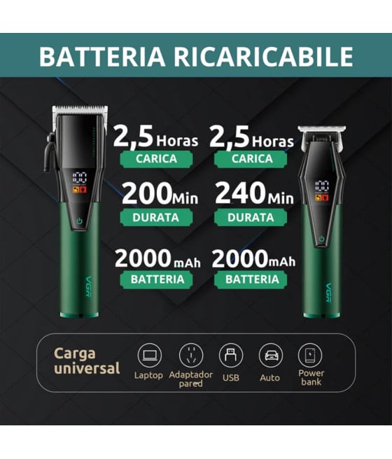VGR V-677 Tagliacapelli e Trimmer Barber Kit Professionale 2in1