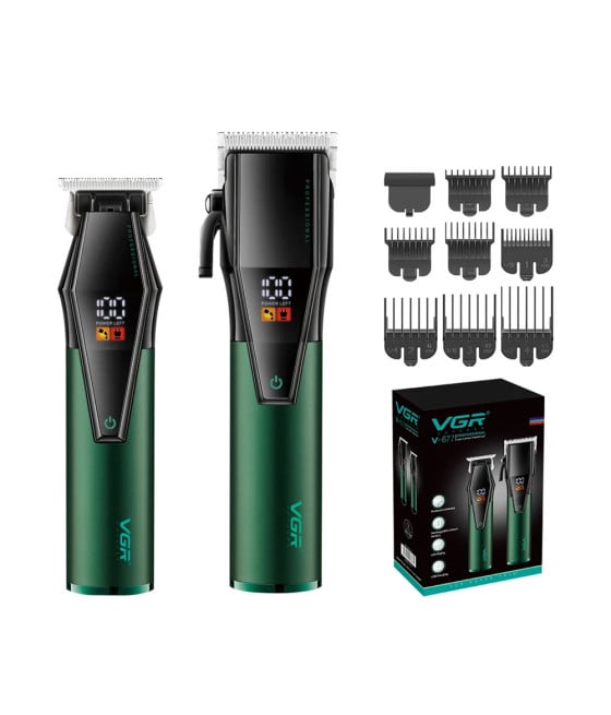 VGR V-677 Tagliacapelli e Trimmer Barber Kit Professionale 2in1