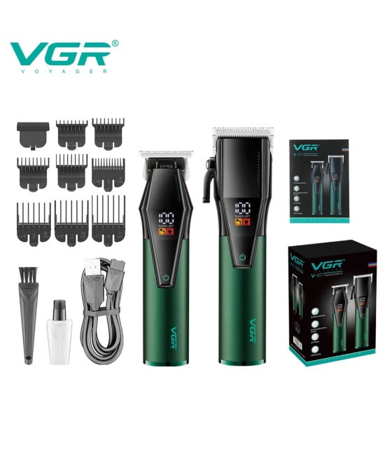 VGR V-677 Tagliacapelli e Trimmer Barber Kit Professionale 2in1