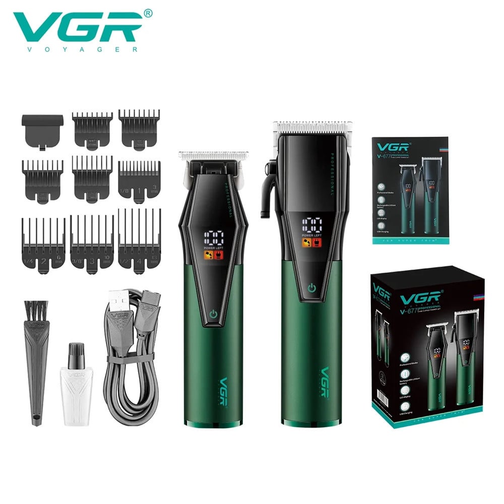 VGR V-677 Tagliacapelli e Trimmer Barber Kit Professionale 2in1
