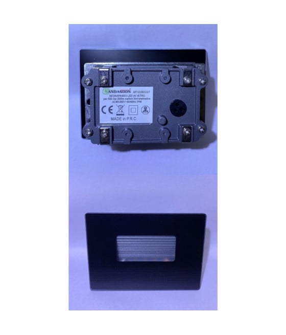 Plafoniera LED incasso nera 5W IP66 vetro trasparente nero 3000K 4000K 6500K