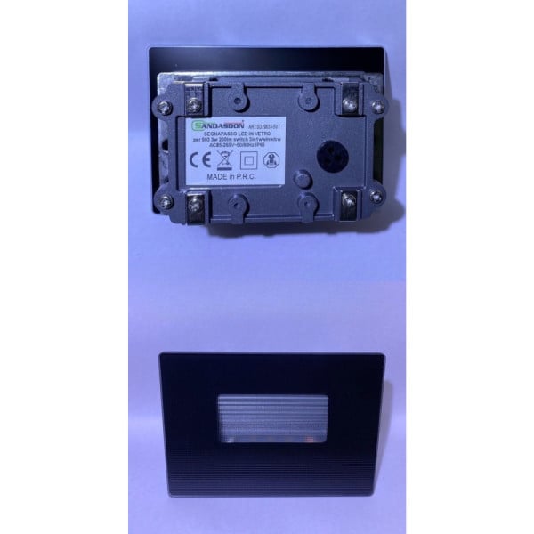 Plafoniera LED incasso nera 5W IP66 vetro trasparente nero 3000K 4000K 6500K