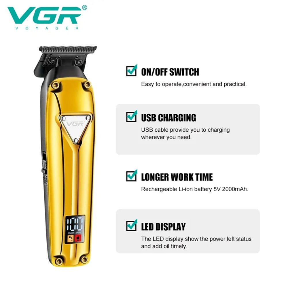 VGR V-912 Trimmer Barber Rasoio Professionale Regolabarba Precisione