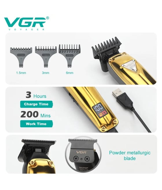 VGR V-912 Trimmer Barber Rasoio Professionale Regolabarba Precisione