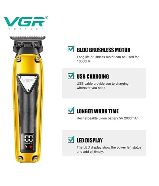 VGR V-913 Trimmer Professionale | Tagliacapelli e Regolabarba Barber
