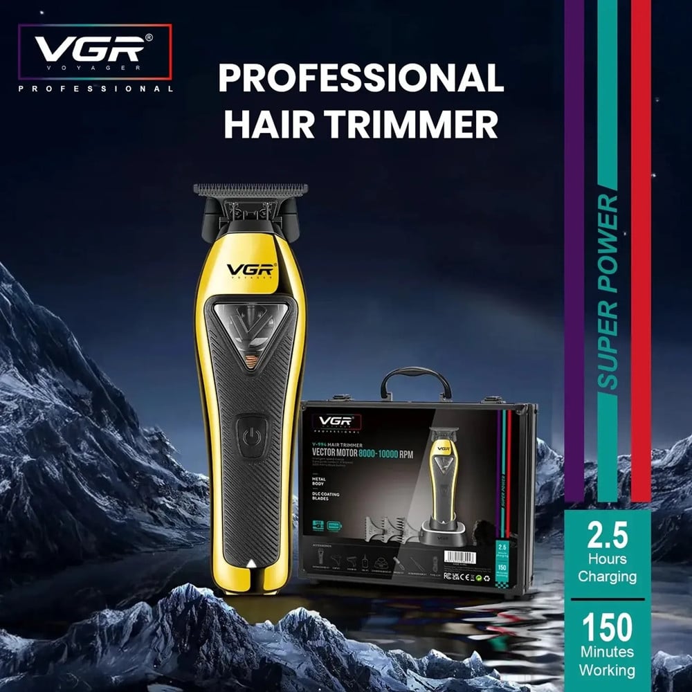 VGR V-994 Trimmer Barber Professionale T-Blade 10000RPM Rasoio