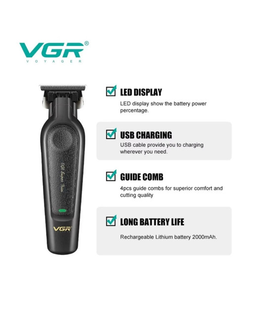 VGR V-995 Trimmer Barber Professionale Rasoio Tagliacapelli Precisione