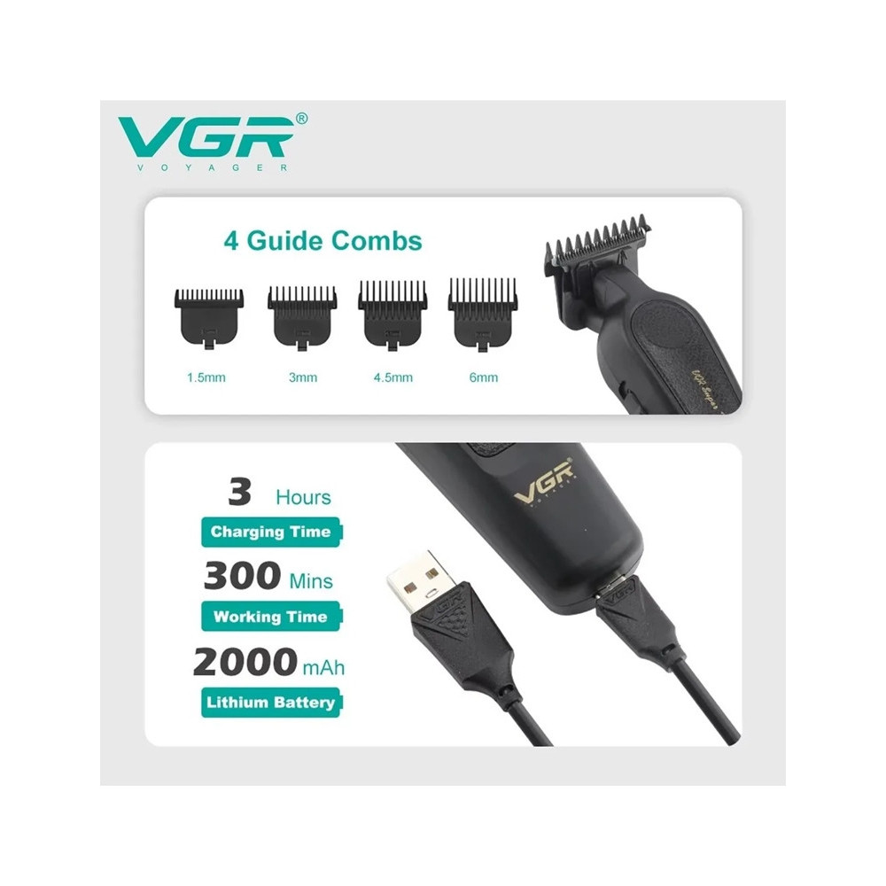 VGR V-995 Trimmer Barber Professionale Rasoio Tagliacapelli Precisione