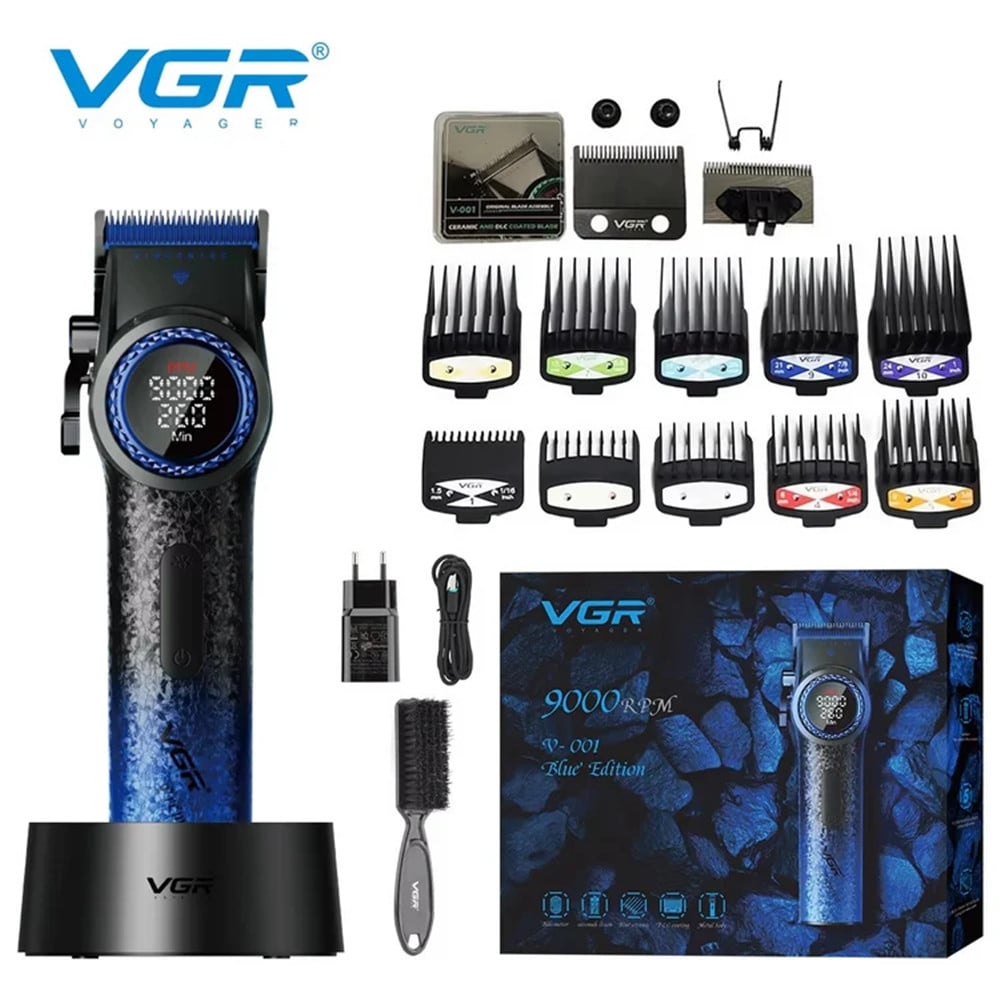 Tagliacapelli Professionale VGR V-001 Blue Edition Clipper Barber Rasoio Fade