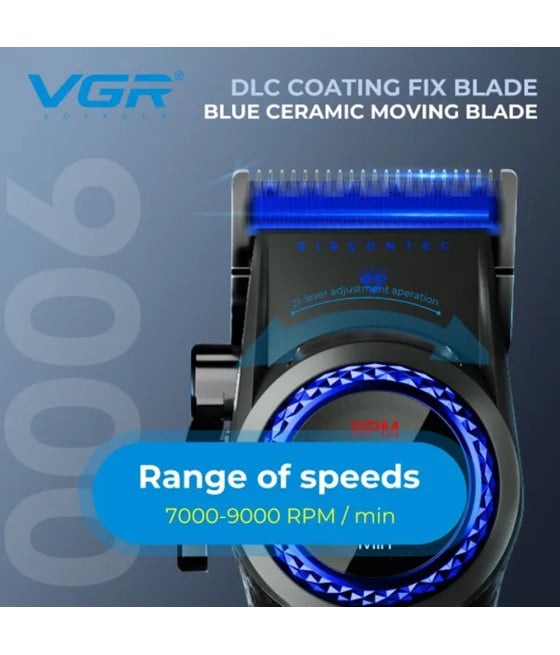 Tagliacapelli Professionale VGR V-001 Blue Edition Clipper Barber Rasoio Fade