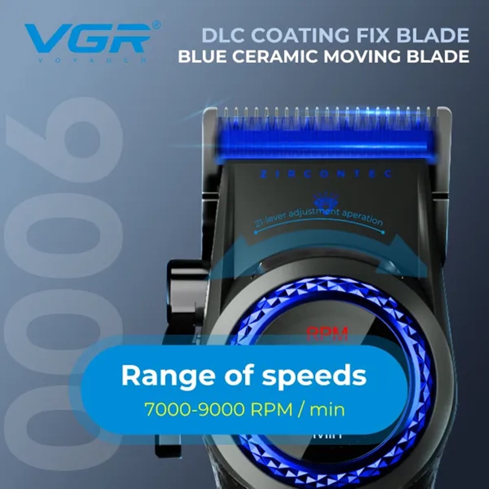Tagliacapelli Professionale VGR V-001 Blue Edition Clipper Barber Rasoio Fade