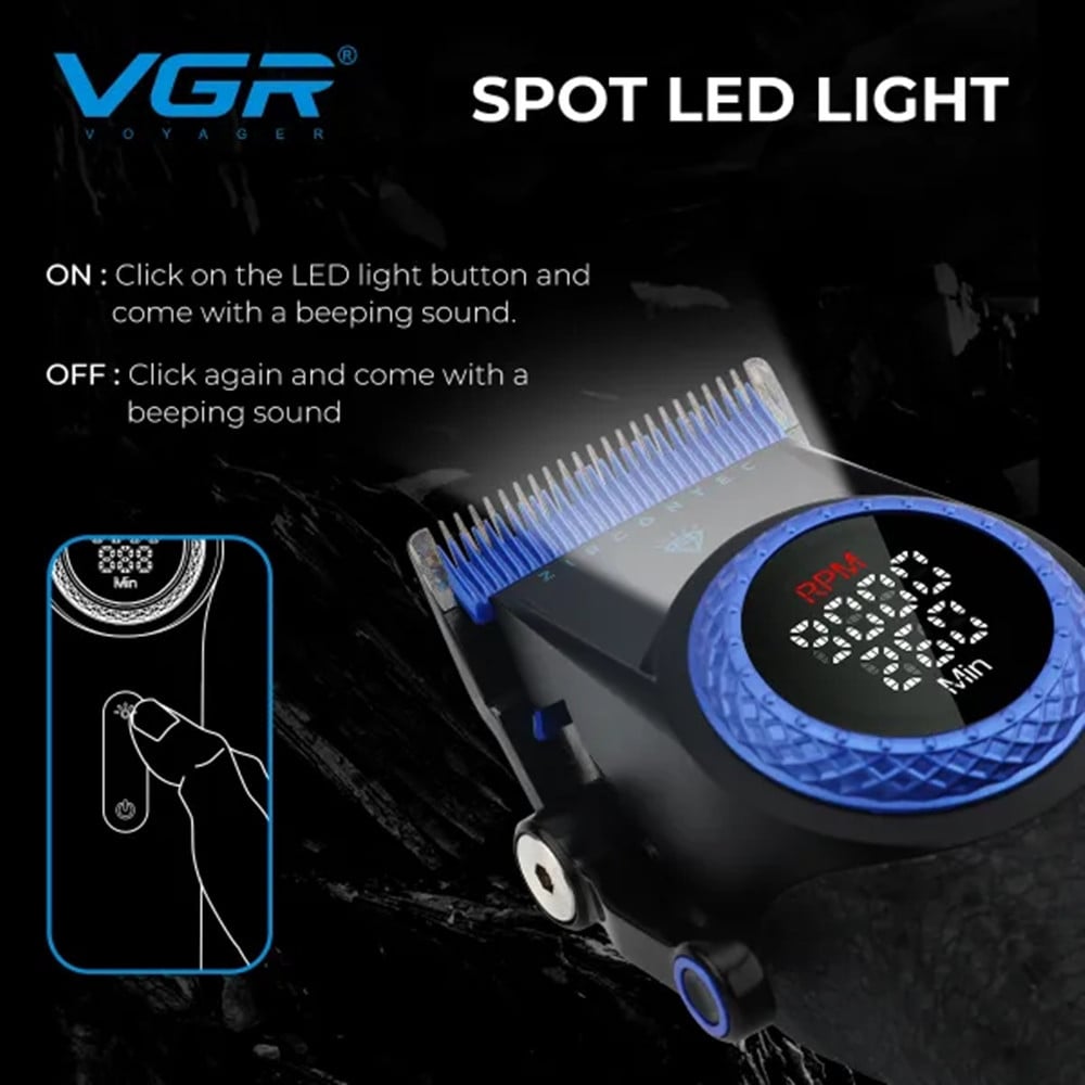 Tagliacapelli Professionale VGR V-001 Blue Edition Clipper Barber Rasoio Fade
