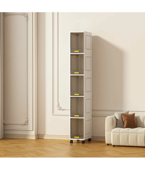 MOBILETTO A 5 LIVELLI CONTENITORE PORTAOGGETTI ORGANIZER CON RUOTE