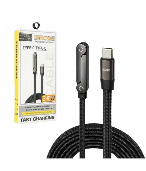CAVO DATI RICARICA RAPIDA TYPE-C A TYPE-C SUPPORTO PIEGHEVOLE TELEFONO