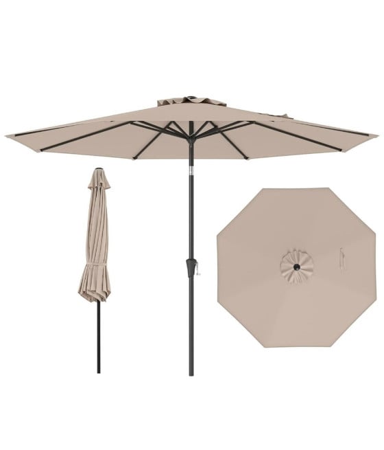 OMBRELLONE BEIGE OTTAGONALE CON PALO CENTRALE MANOVELLA 2X3MT 531005