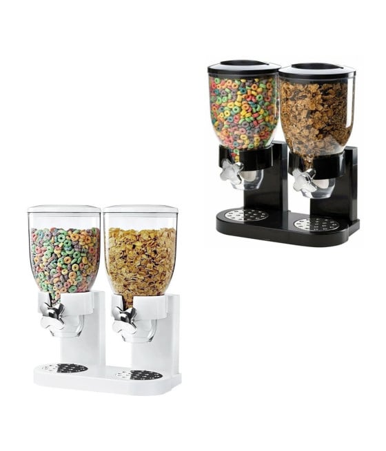 DISPENSER DOPPIO CONTENITORE PER CEREALI DA 2LT CON CONTROLLO PORZIONI