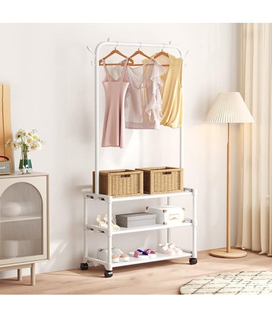 APPENDIABITI MULTIFUNZIONALE RUOTE STAND VESTITI CAPPELLI BORSE SCARPE
