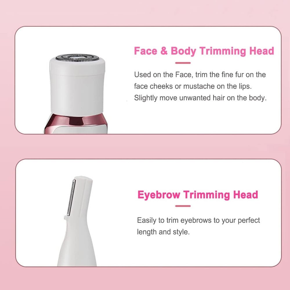 RASOIO ELETTRICO DONNA PER CORPO VISO NASO RICARICABILE PORTATILE 4IN1