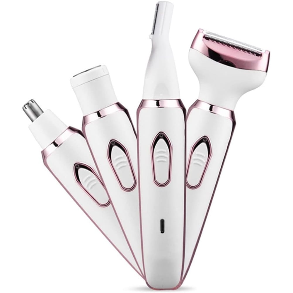RASOIO ELETTRICO DONNA PER CORPO VISO NASO RICARICABILE PORTATILE 4IN1